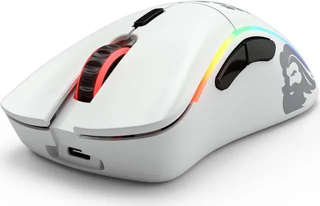 Alt view image 5 of 5 - Glorious Model D- (Minus) Wireless Gaming Mouse - 67g Superlight Honeycomb Design, RGB, Ergonomic, Lag Free 2.4GHz Wireless, Up to 71 Hours Battery - Matte White