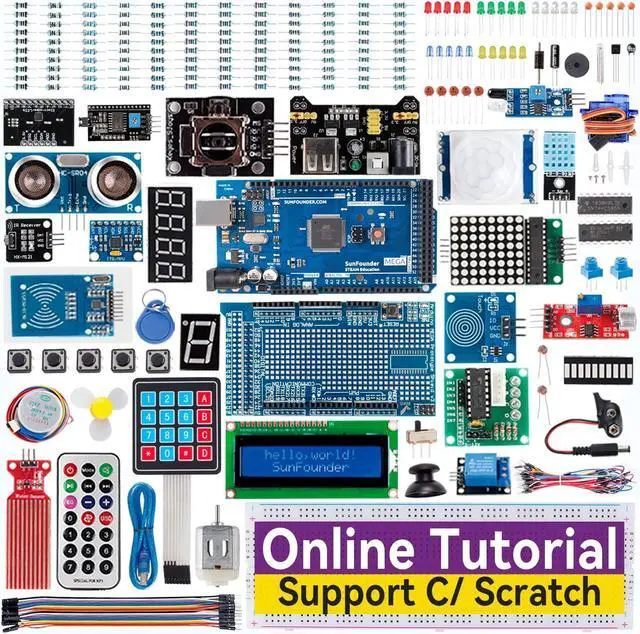 Main image of SunFounder Project The Most Complete Electronics Starter Kit Compatible with Arduino Mega 2560 R3 Mega328 Nano, 73 Tutorials Included