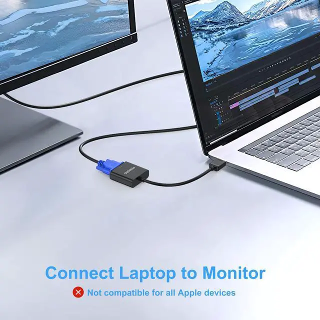 Alt view image 2 of 5 - FEMORO HDMI to VGA Adapter 10 Pack, HDMI VGA Cable Converter Adapters Male to Female for Monitor PC Laptop Projector Ultrabook Raspberry Pi Graphics Card Chromebook - Black