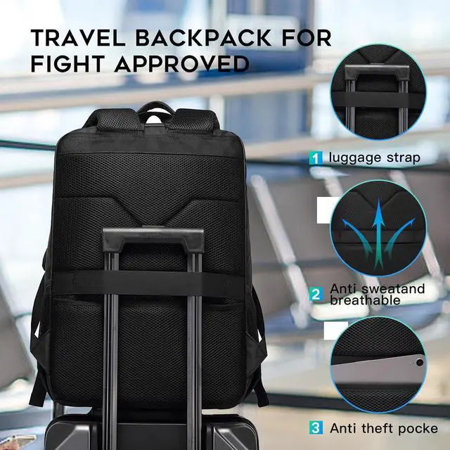 Alt view image 5 of 5 - FUTURE AESTHEICS Business laptop Backpack for men women Waterproof fit 15.6 Inch Laptop Backpack Travel Durable Backpack