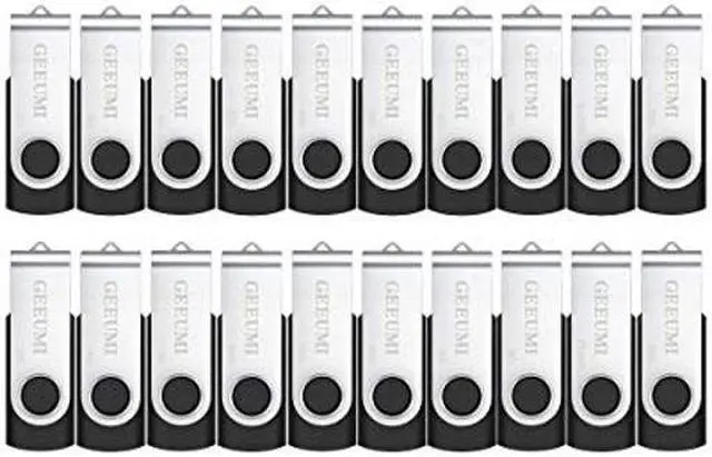 Main image of Flash Drive 2GB USB 2.0,20 Pack Swivel Memory Stick GEEUMI Bulk Thumb Drive,Pen Drives Jump Drive for Data Storage, File Backup(20 Pack,Black)