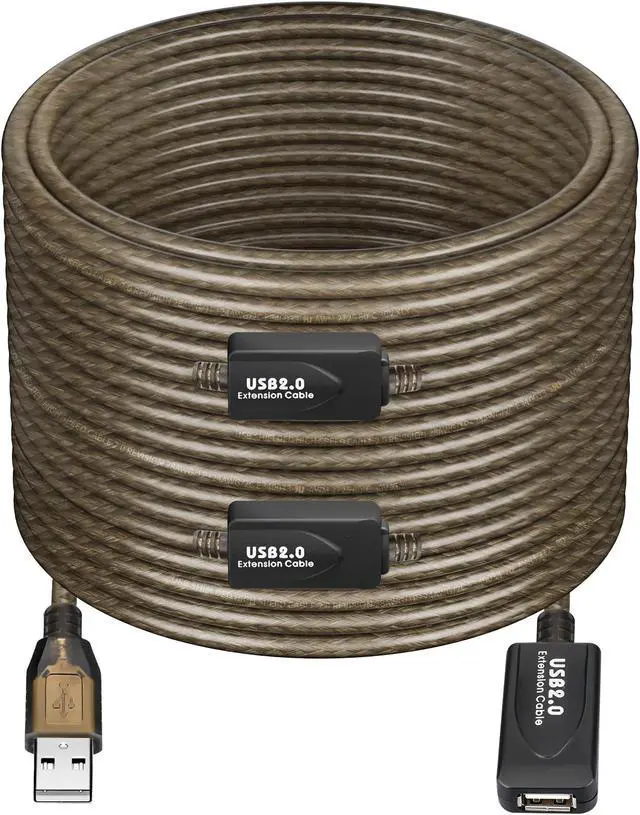Main image of 100FT USB Extension Cable, GGMTY USB 2.0 Type A Male to A Female Active Repeater Extension Cable 100ft, High Speed 480 Mbps