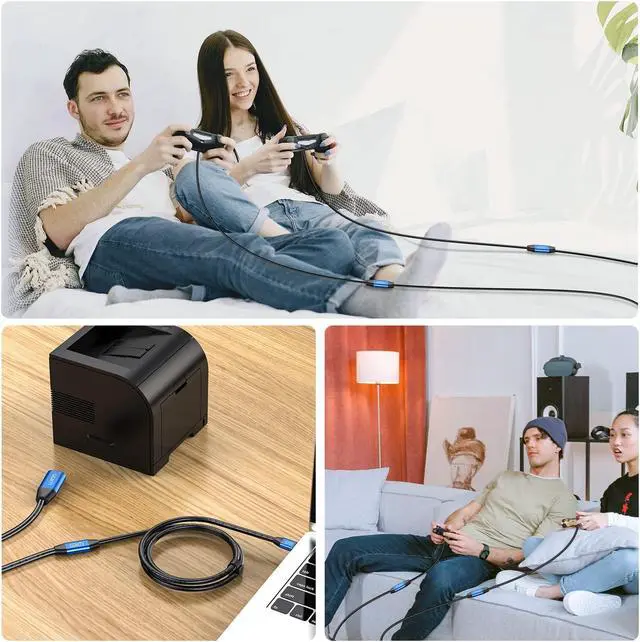 Alt view image 2 of 5 - GGMTY USB 2.0 Type A Male to A Female Active Repeater Extension Cable 100ft, High Speed 480 Mbps