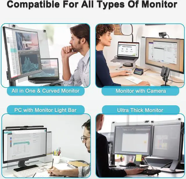 Alt view image 4 of 5 - [2 Packs] GHY Universal 23, 23.6, 23.8, 24" Anti Blue Light Screen Protector 24 Inch Monitor, Anti UV Eye Protection Filter, Hanging Type Computer Screen Protector for Eyes