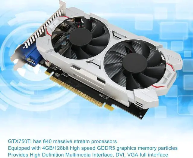 Alt view image 2 of 5 - GTX550Ti 8GB 128BIT GDDR5 Graphics Card, Fan Desktop Computer Discrete Gaming Graphics Card PCI Express2.0, Support DirectX11 (GTX750TI)
