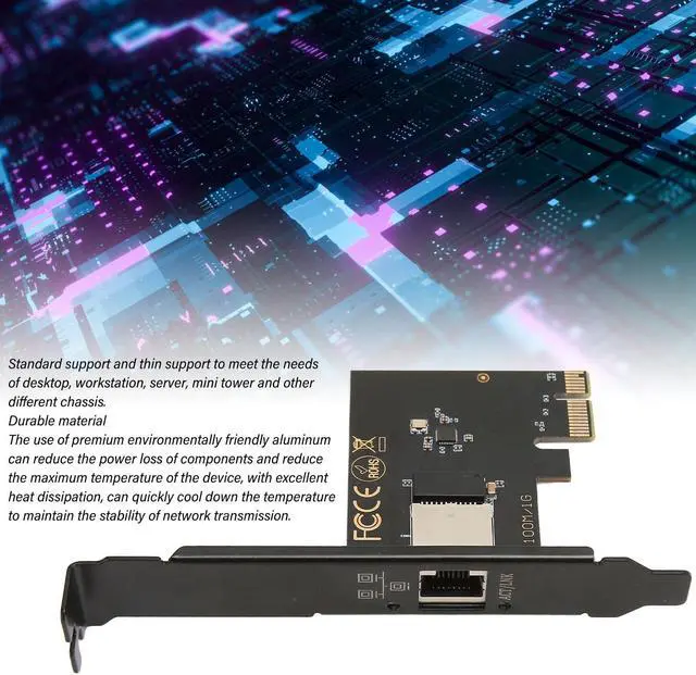 Alt view image 3 of 5 - 10G PCIe Network Card AQC113C, Gigabit Ethernet PCI Express Network Card, RJ45 LAN Adapter Converter for Desktop PC, Ethernet Network Adapter