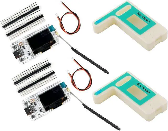 Main image of 2 Sets Lora32 V3 ESP32-S3 WiFi BT Development Board SX1262 CP2102 with 0.96" OLED Display + 915MHZ Antenna 7CM + Shell Lora Kit for IoT Smart Home