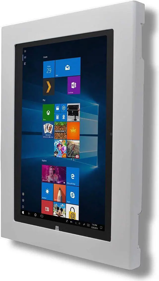 Alt view image 2 of 5 - TABcare Locking Anti-Theft Security Metal Case for Microsoft Surface Pro 2 3 4 5 6 7 X Go Tablet Supports VESA, Wall Mount (Surface Pro 3/4/5/6, White)