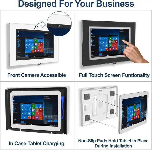 Alt view image 5 of 5 - TABcare Locking Anti-Theft Security Metal Case for Microsoft Surface Pro 2 3 4 5 6 7 X Go Tablet Supports VESA, Wall Mount (Surface Pro 3/4/5/6, White)