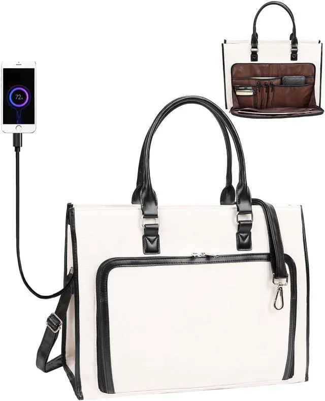 Main image of Laptop Bag for Women 17.3 inch Laptop Tote Bag Stand-up Business Office Work Bag Briefcase Computer Tote Bag Large Handbag Satchel Shoulder Bag