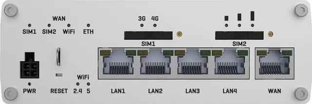Alt view image 4 of 5 - Teltonika RUTX14000000 Model RUTX14 LTE Dual-sim Industrial Cellular Router; for Europe, The Middle East, Africa, APAC, Brasil, Australia Operators Only; Ethernet, Wi-Fi, Bluetooth and USB Interfaces