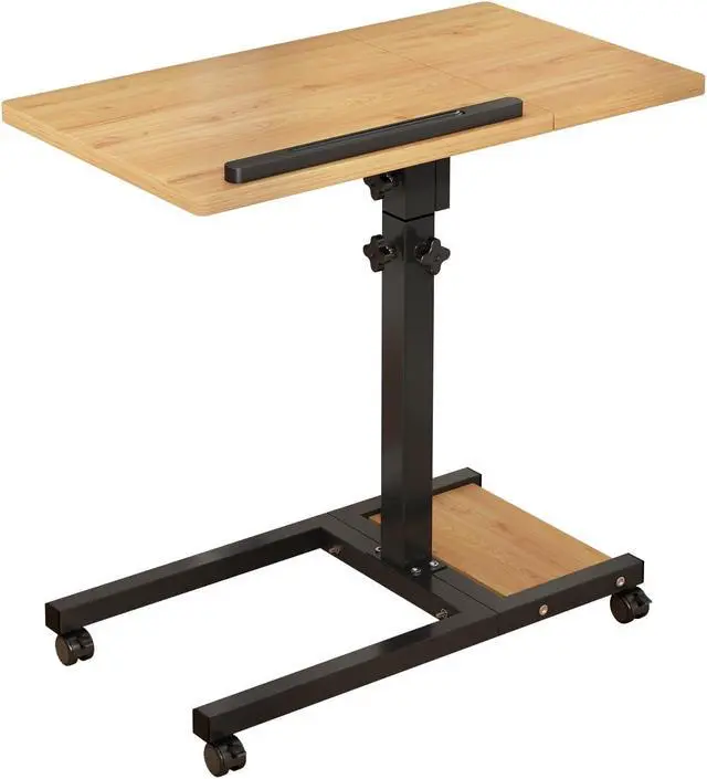 Alt view image 3 of 5 - TigerDad Mobile Adjustable Height Laptop Stand PC Computer Portable Notebook Swivel Laptop Desk Rolling Table Desk Cart Tiltable with Wheels Casters& Mouse Pad Table