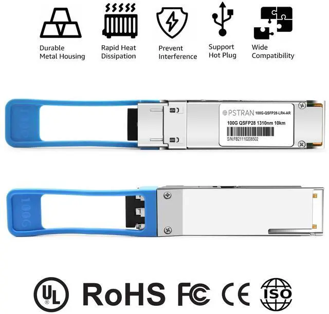 Alt view image 3 of 5 - OPSTRAN 100GBASE-LR4 QSFP28 Optical Transceiver Module Compatible with Arista QSFP-100G-LR4 100G QSFP28 LR4 1310nm 10km DDM Duplex LC SMF