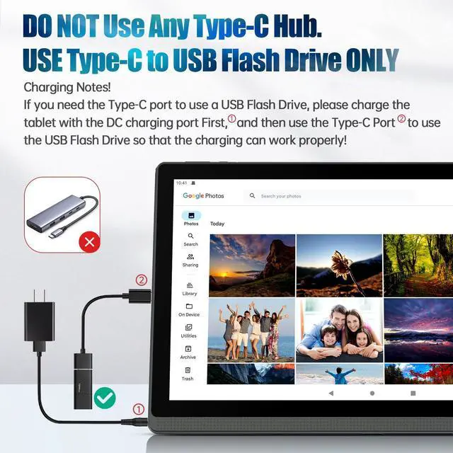 Alt view image 4 of 5 - 14.1 Inch Android 12 Tablet, 2023 Computer MESWAO Big Tablet with 1080P IPS HD Display, Large Screen Tablet with 8 Core, 6+128G, 512G TF Card Support and 10000mah Long Battery for Work/Live Stream