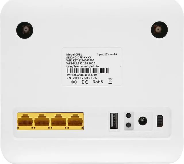 Alt view image 4 of 5 - 4G LTE FDD TDD SIM Card Router 4 LAN Port Outdoor CPE Router 4G LTE CPE SIM Card Router Hotspot Routers (CP9 US Plug)