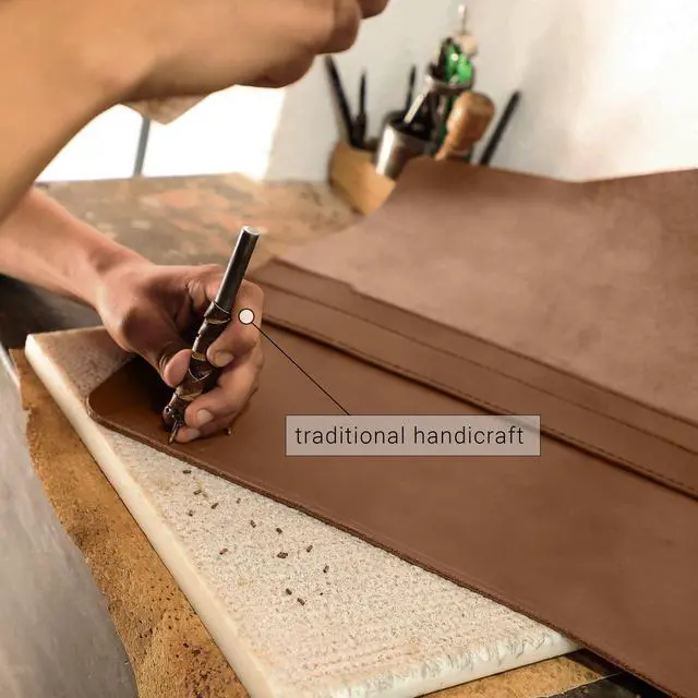 Alt view image 5 of 5 - MacBook Air 15 Inch Sleeve -- 'Fernando' Handmade & Expertly Crafted Luxury MacBook Case -- Full Grain Beautifully Stitched Fair Trade Leather -- Brown