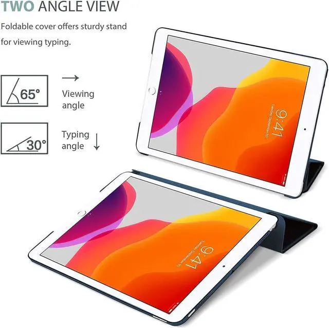 Alt view image 3 of 5 - ProCase iPad 10.2 7th Generation 2019 Slim Stand Hard Case(Navy) Bundle with iPad 10.2 7th Gen 2019 Privacy Screen Protector