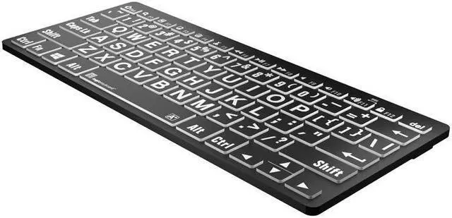 Alt view image 2 of 5 - Logickeyboard BT Wireless with Large Print  for Windows PC  White Letters on Black Keys  p/n LKB-LPWB-BTPC-US