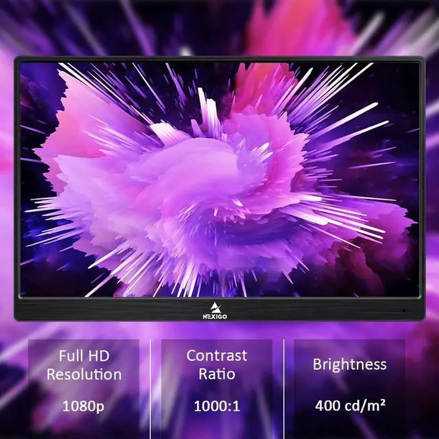 Alt view image 3 of 5 - NexiGo 144Hz 17.3 Inch Portable Gaming Monitor, FreeSync, G-SYNC Compatible, FHD IPS Computer Display, Eye Care Screen with HDMI/Type C for Laptop PC/MAC/Surface/PS4/PS5/Xbox/Switch, with Smart Cover