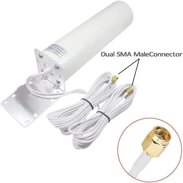 Alt view image 2 of 3 - High Gain 10-12dBi Wide Band Outdoor Wall Mount Dual SMA 3G/4G LTE Antenna for 4G LTE Router Modem Gateway Mobile Cell Phone Signal Booster Cellular Amplifier