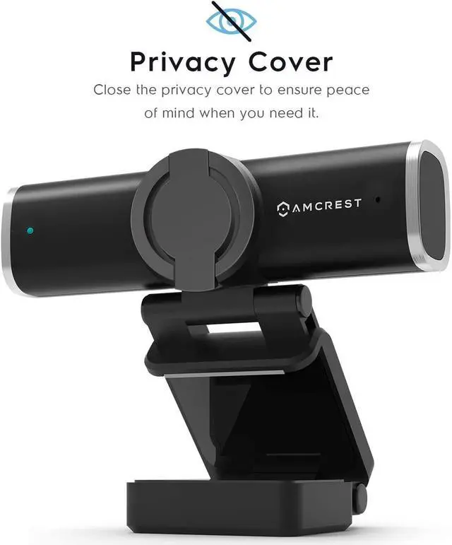 Alt view image 3 of 5 - Amcrest 4-Megapixel Webcam w/Microphone & Privacy Cover, Web Cam USB Camera, Computer HD Streaming Webcam for PC Desktop & Laptop w/Mic, Wide Angle Lens & Large Sensor for Superior Low Light (AWC496)