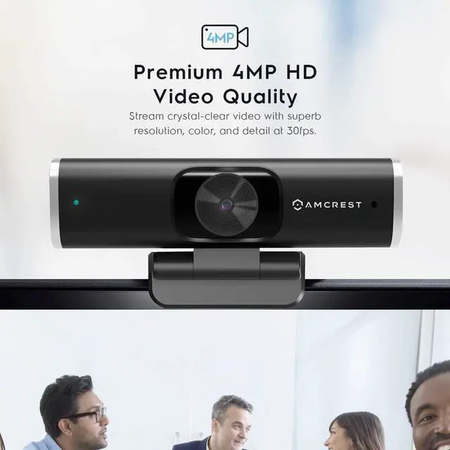 Alt view image 5 of 5 - Amcrest 4-Megapixel Webcam w/Microphone & Privacy Cover, Web Cam USB Camera, Computer HD Streaming Webcam for PC Desktop & Laptop w/Mic, Wide Angle Lens & Large Sensor for Superior Low Light (AWC496)