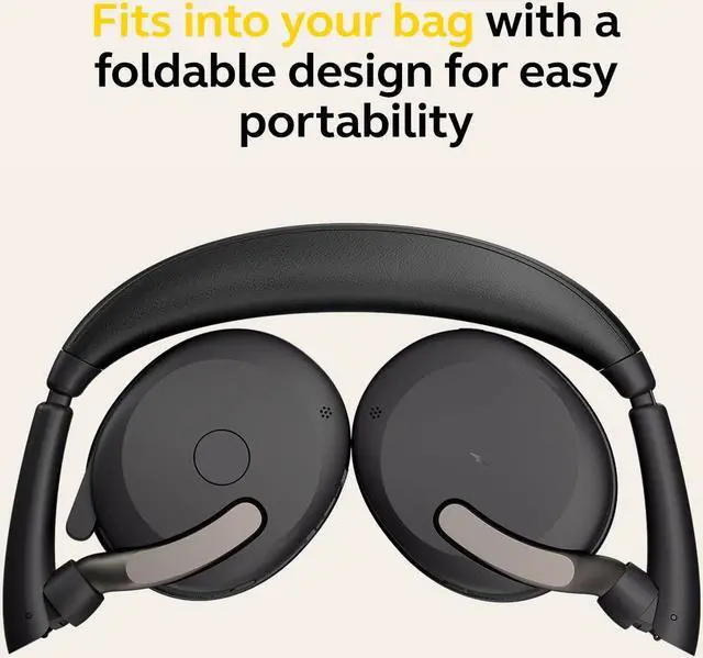 Alt view image 5 of 5 - Jabra Evolve2 65 Flex Stereo Headset with Bluetooth, Wireless Charging Pad - Noise-Cancelling ClearVoice Technology & Hybrid Active Noise Cancellation - Works with Leading UC Platforms - Black
