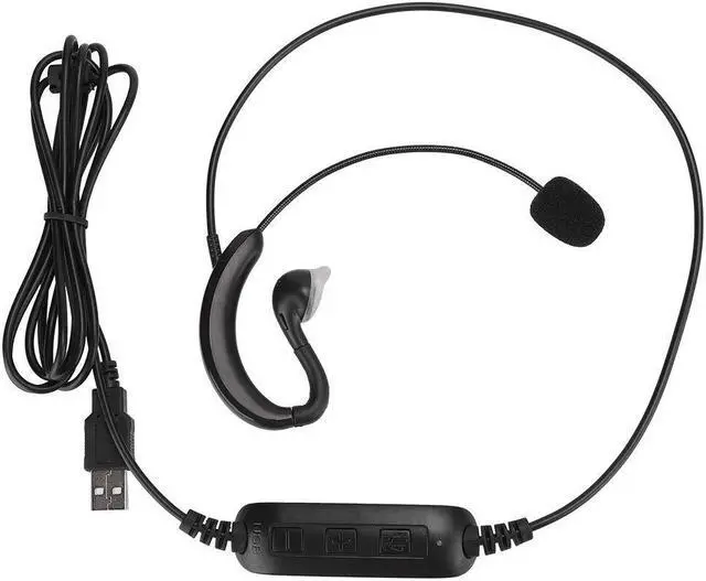 Main image of USB Headphone, Ear Hook Type Headset USB Single Wire Headphone Computer Notebook Accessory for Skype//MSN, USB Headset for Desktop Computers Notebooks