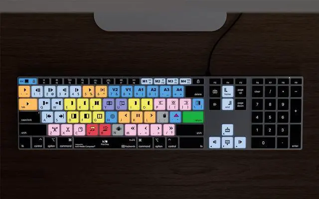 Alt view image 3 of 5 - KB Covers Avid Media Composer Keyboard | Backlit Pro Aluminum Editing Keyboard for Windows Wired USB-A Connection | Color-Coded Shortcuts for Faster, More Efficient Video Editing