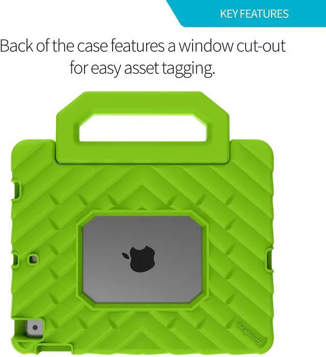 Alt view image 4 of 5 - Gumdrop FoamTech Case ONLY fits Apple iPad 9th | 8th | 7th Generation (10.2-inch) Rugged Lightweight Shockproof & Drop Tested for Kids K-12 Students Teachers Classrooms & School Use - Lime Green