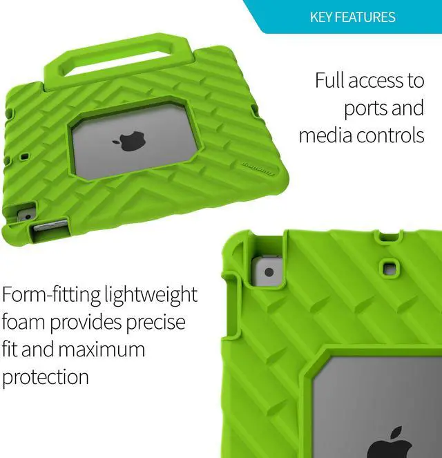 Alt view image 5 of 5 - Gumdrop FoamTech Case ONLY fits Apple iPad 9th | 8th | 7th Generation (10.2-inch) Rugged Lightweight Shockproof & Drop Tested for Kids K-12 Students Teachers Classrooms & School Use - Lime Green