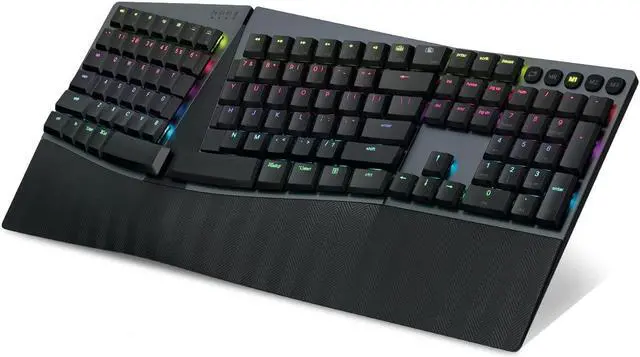 Main image of Perixx PERIBOARD-835BR Wireless Ergonomic Mechanical Keyboard - RGB Backlit - Low-Profile Brown Tactile Switches - Multi-Device Connection - Compatible with Windows and Mac OS X - US English
