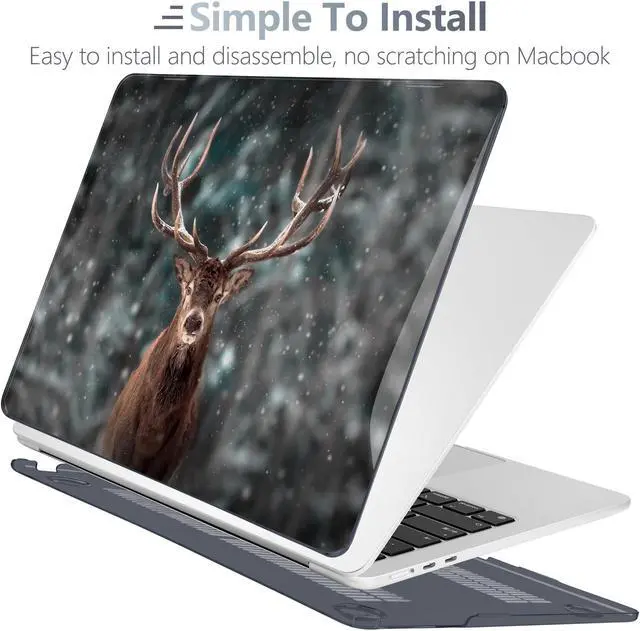 Alt view image 4 of 5 - Batianda Premium Case for New MacBook Air 15 inch 2025 M4 2024 2023 with M3 M2 Chip Model A3114 A2941, Designed Protective Plastic Hardshell & Keyboard Cover & Screen Protector, Elk