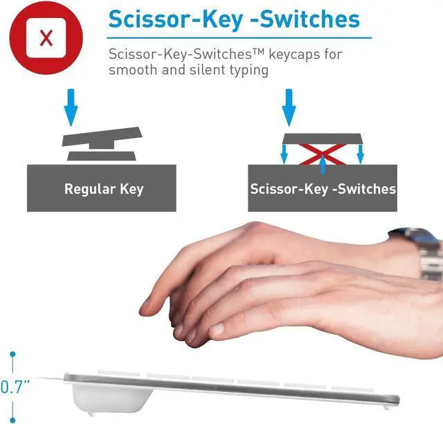 Alt view image 4 of 5 - Macally Ultra Slim Mac Keyboard and an Adjustable Vertical Laptop Stand, Minimalistic Apple Aesthetic & Protects Your Laptop