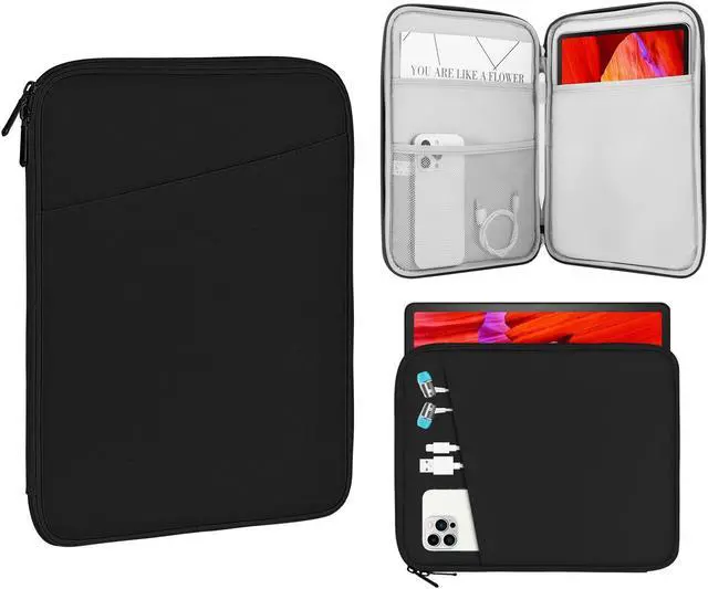 Main image of MoKo 9-11 Inch Tablet Sleeve Bag Fits Fire Max 11 Tablet/ Kindle Fire HD 10 & 10 Plus Tablet 10.1", Tablet Carrying Case with Multi Pockets, Dark Gray