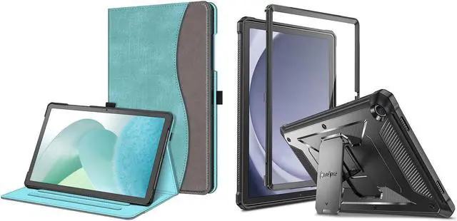 Main image of Fintie Case for Samsung Galaxy Tab A9 Plus 11 Inch 2023 Model (SM-X210/X216/X218), Multi-Angle Viewing Protective Cover with Pocket + Tuatara Rugged Unibody Hybrid Bumper Kickstand Cover