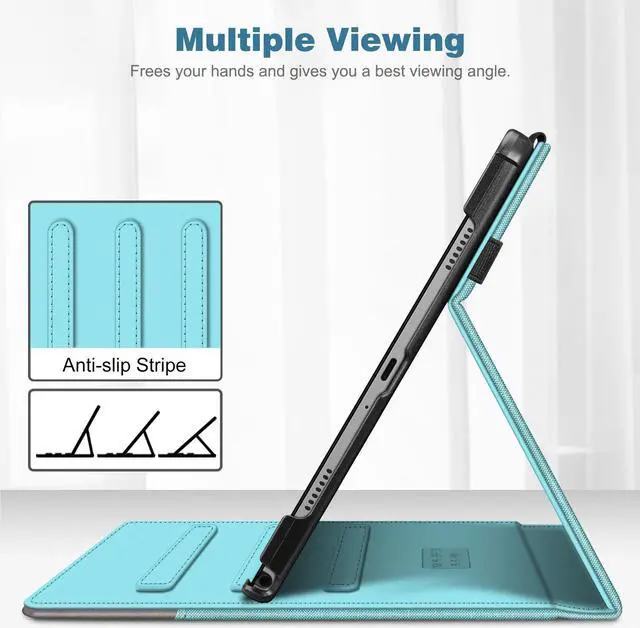 Alt view image 3 of 5 - Fintie Case for Samsung Galaxy Tab A9 Plus 11 Inch 2023 Model (SM-X210/X216/X218), Multi-Angle Viewing Protective Cover with Pocket + Tuatara Rugged Unibody Hybrid Bumper Kickstand Cover