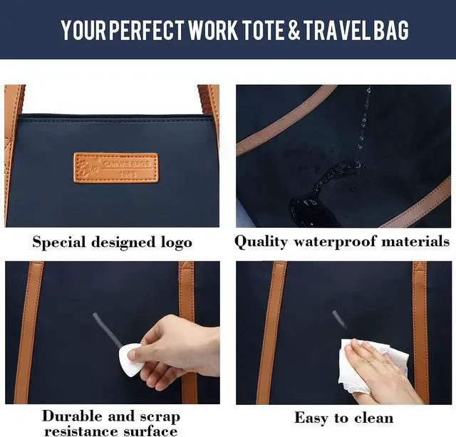 Alt view image 5 of 5 - BUG Lightweight Women Laptop Tote Bag for Work, Casual Handbag for Travel Beach College Teacher