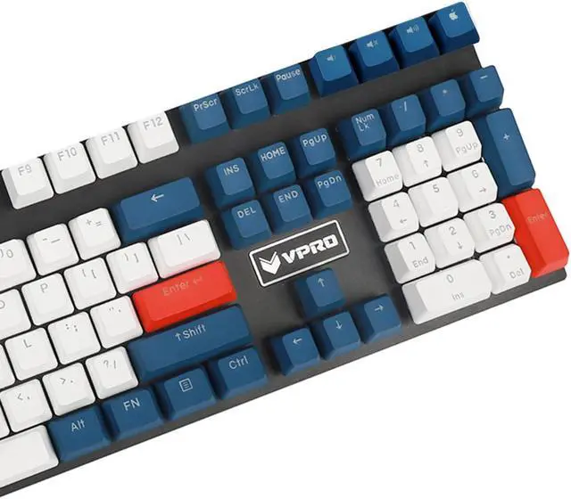 Alt view image 3 of 5 - YMDK Double Shot 108 Dyed PBT Shine Through OEM Profile Rainbow Carbon Sunset Keycap for MX Switches Mechanical KeyboardOnly Keycap (The Navy)