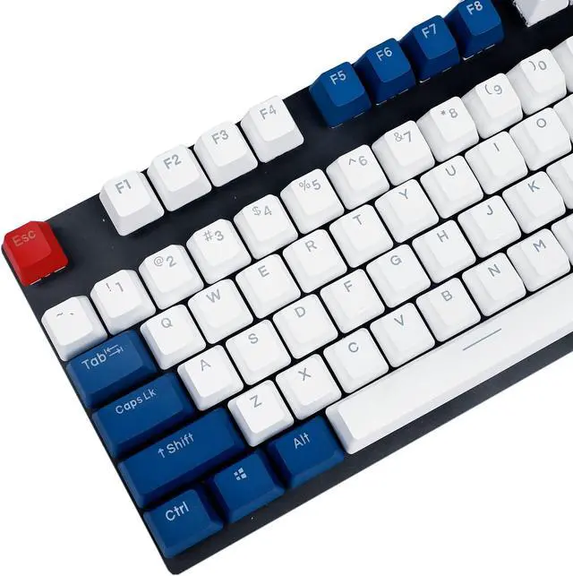 Alt view image 2 of 5 - YMDK Double Shot 108 Dyed PBT Shine Through OEM Profile Rainbow Carbon Sunset Keycap for MX Switches Mechanical KeyboardOnly Keycap (The Navy)