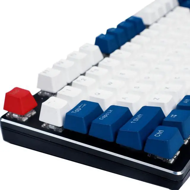 Alt view image 4 of 5 - YMDK Double Shot 108 Dyed PBT Shine Through OEM Profile Rainbow Carbon Sunset Keycap for MX Switches Mechanical KeyboardOnly Keycap (The Navy)