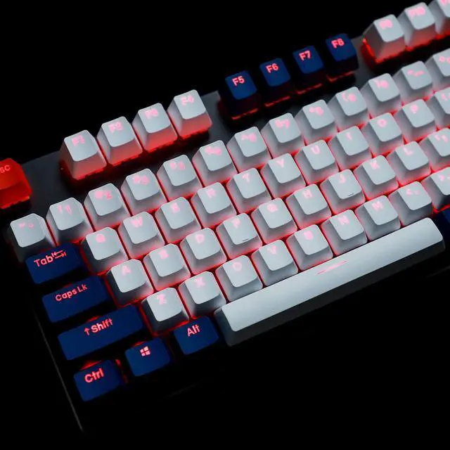 Alt view image 5 of 5 - YMDK Double Shot 108 Dyed PBT Shine Through OEM Profile Rainbow Carbon Sunset Keycap for MX Switches Mechanical KeyboardOnly Keycap (The Navy)