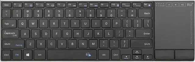 Main image of Rii Wireless Bluetooth Keyboard,Multi Device Rechargeable Keyboard Stainless Steel Ultra Slim Bluetooth Keyboard with Multi-Touch Touchpad,Compatible with PC, Mac, Laptop(2.4G+BT New)
