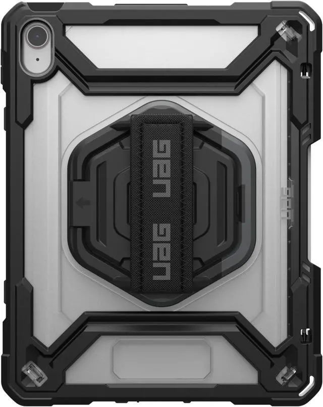 Alt view image 2 of 5 - URBAN ARMOR GEAR UAG Designed for iPad 11" A16 11th Gen 2025, 10.9" 10th Gen 2022 Case w/Built-in Screen Protector A3354 A3355 Rugged Protective Cover w/Kickstand & Hand Strap, Plasma Ice/Black