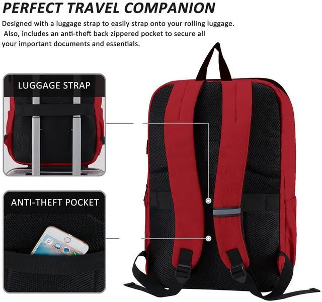 Alt view image 4 of 5 - MAXTOP Deep Storage Laptop Backpack with USB Charging Port[Water Resistant] College School Computer Bookbag Fits 17 Inch Laptop