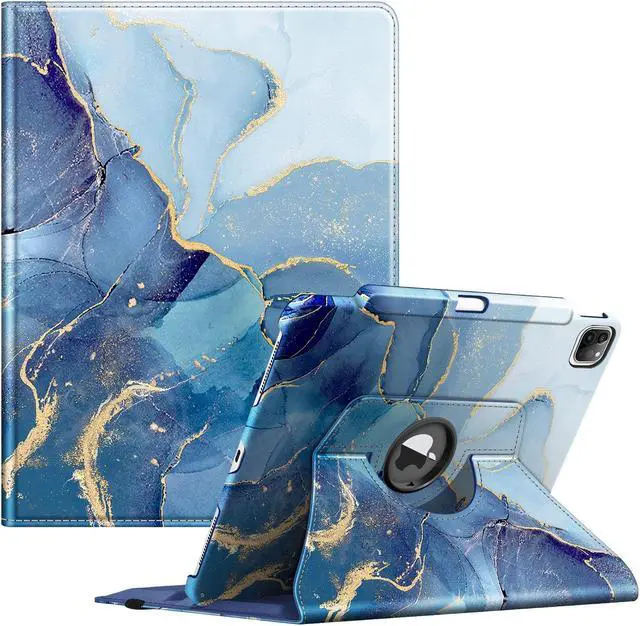 Main image of Fintie Rotating Case for iPad Pro 12.9-inch 6th Generation 2022-360 Degree Swiveling Protective Cover with Pencil Holder, Auto Sleep/Wake, Also Fit iPad Pro 12.9" 5th/4th/3rd Gen, Ocean Marble