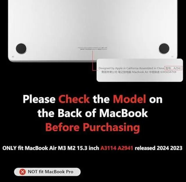 Alt view image 2 of 5 - Batianda Matte Ultra-Thin M4 MacBook Air 15 inch Case 2025 2024 2023 Release Model A3241 A3114 (M3) A2941 (M2) Durable Fingerprint-Resistant, Precision Fit, with TPU Keyboard Cover, Translucent