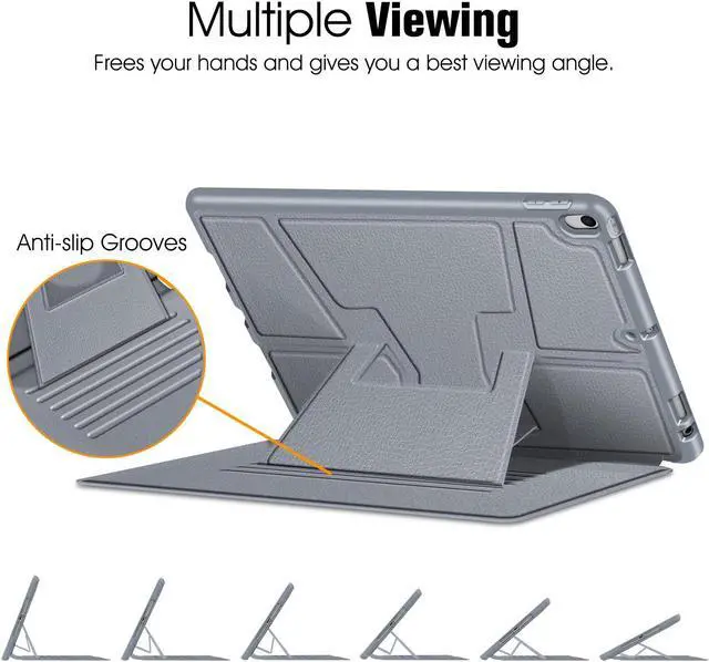 Alt view image 5 of 5 - Fintie Magnetic Stand Case for iPad Air 10.5" (3rd Generation) 2019 / iPad Pro 10.5" 2017, Multi-Angle Viewing Rugged Soft TPU Back Cover with Pencil Holder, Auto Wake/Sleep, Cloudy Blue