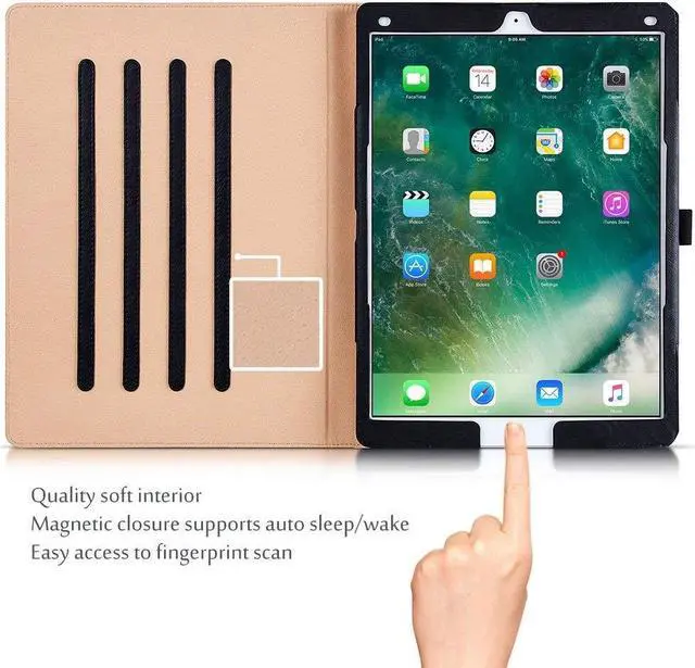 Alt view image 2 of 5 - ProCase Classy Stand Folio Case Bundle with Matte Screen Protector for iPad Pro 12.9 Inch 2nd Gen / 1st Gen 2017 2015