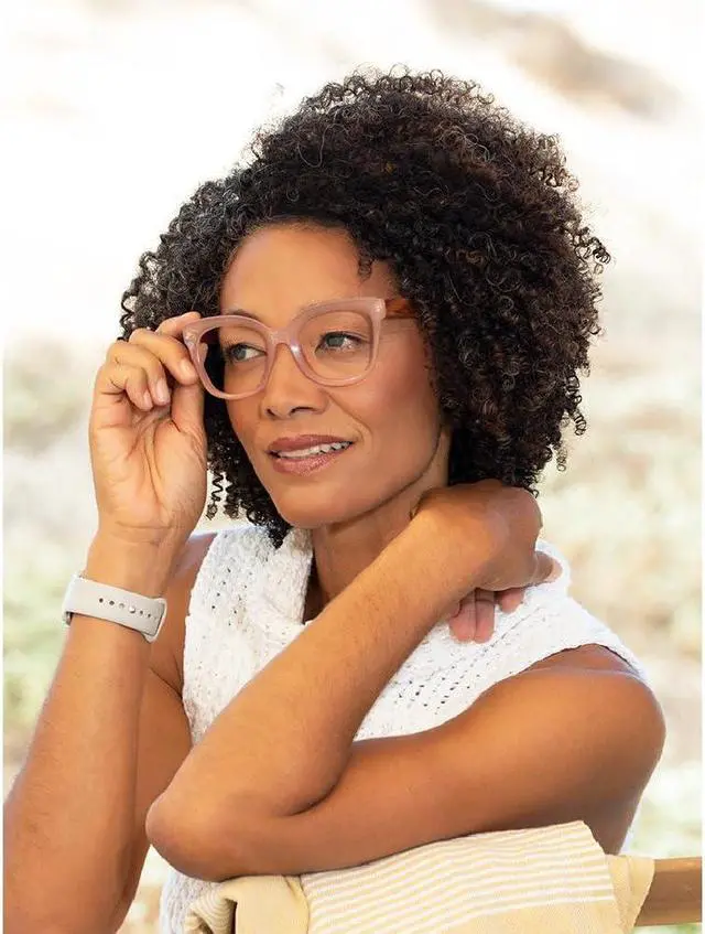 Alt view image 3 of 5 - Blue Planet Cat Eye Glasses for Women and Men - Nora Walnut Tortoise Blue Light Blocking Glasses, Cat Eye Glasses Frames, Bluelight Blockers Computer Glasses, 1.25